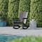 Flash Furniture Gray Adirondack Rocking Chair with Cupholder LE-HMP-1045-31-GY-GG - alternate 9